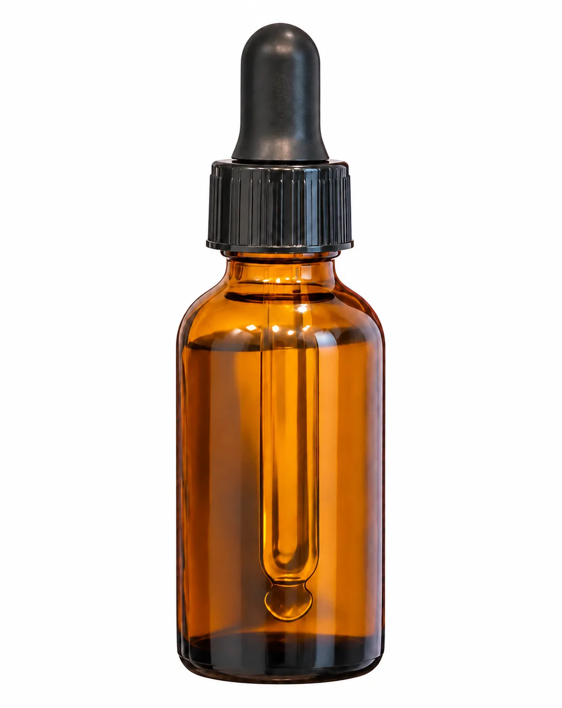 Amber glass dropper bottle